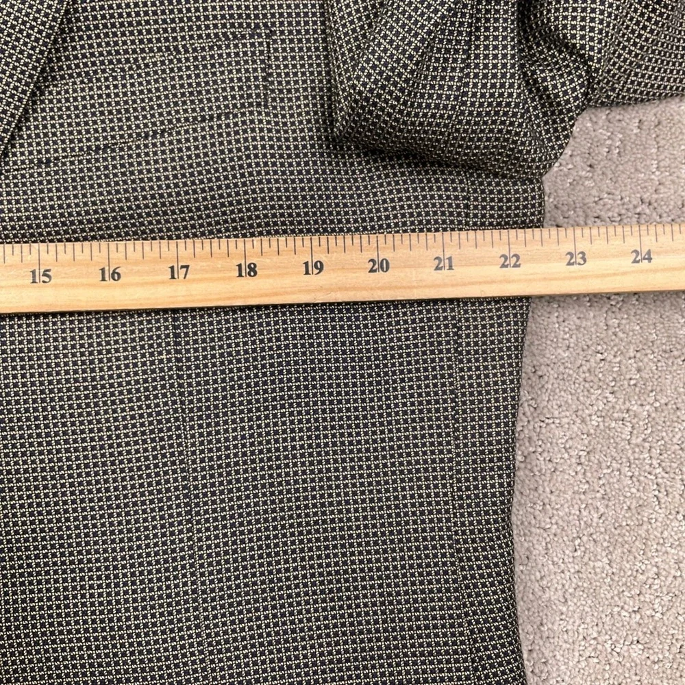 Canali Saks Fifth Avenue Blazer Mens 44L Black Beige Micro Square Silk Wool Coat